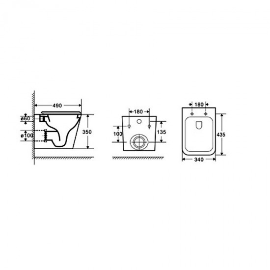 Λεκάνη Αναρτώμενη Λευκή Rimless LT052E με Κάλυμμα Soft Close KARAG
